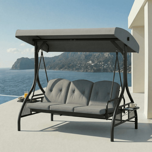 Seat patio swing with stand - 3-seat,