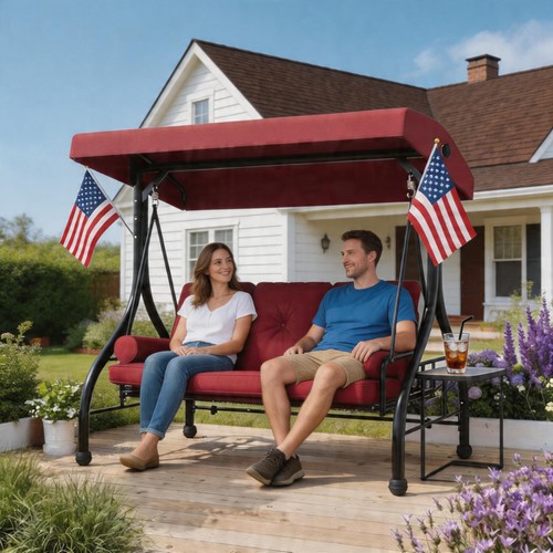 Outdoor porch swing - porch, with
